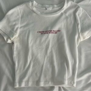 Garage White Tee with Red Text